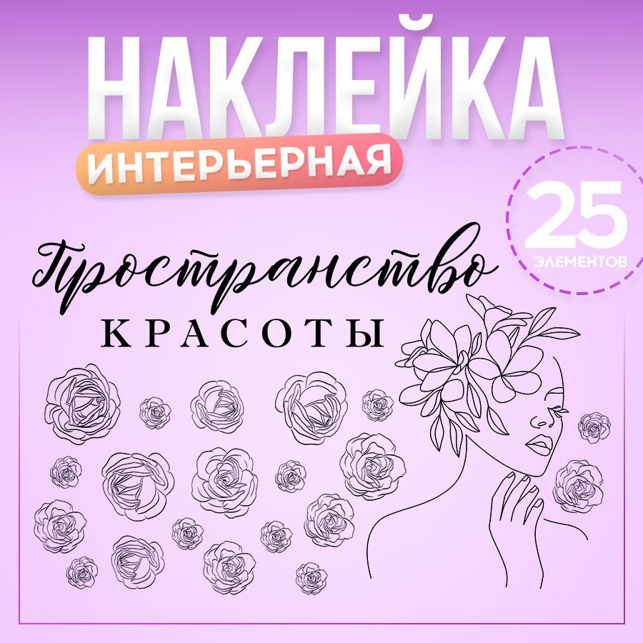 Наклейки, интерьерные для декора, BR. BEAUTY ROOM, для салона красоты  #1