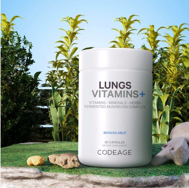 CodeAge, Витамины для поддержания здоровья легких, Lungs Vitamins+, 90 капсул  #1