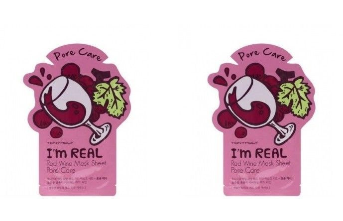 Tonymoly Очищающая тканевая маска для лица I'am Red Wine Mask Sheet - Pore Care, с экстрактом красного #1