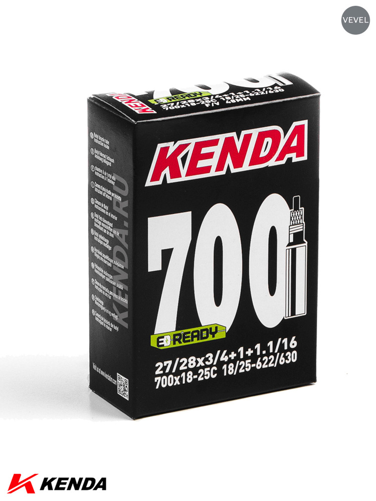 Камера велосипедная KENDA 28 700х18-25C, спорт. ниппель 32мм #1