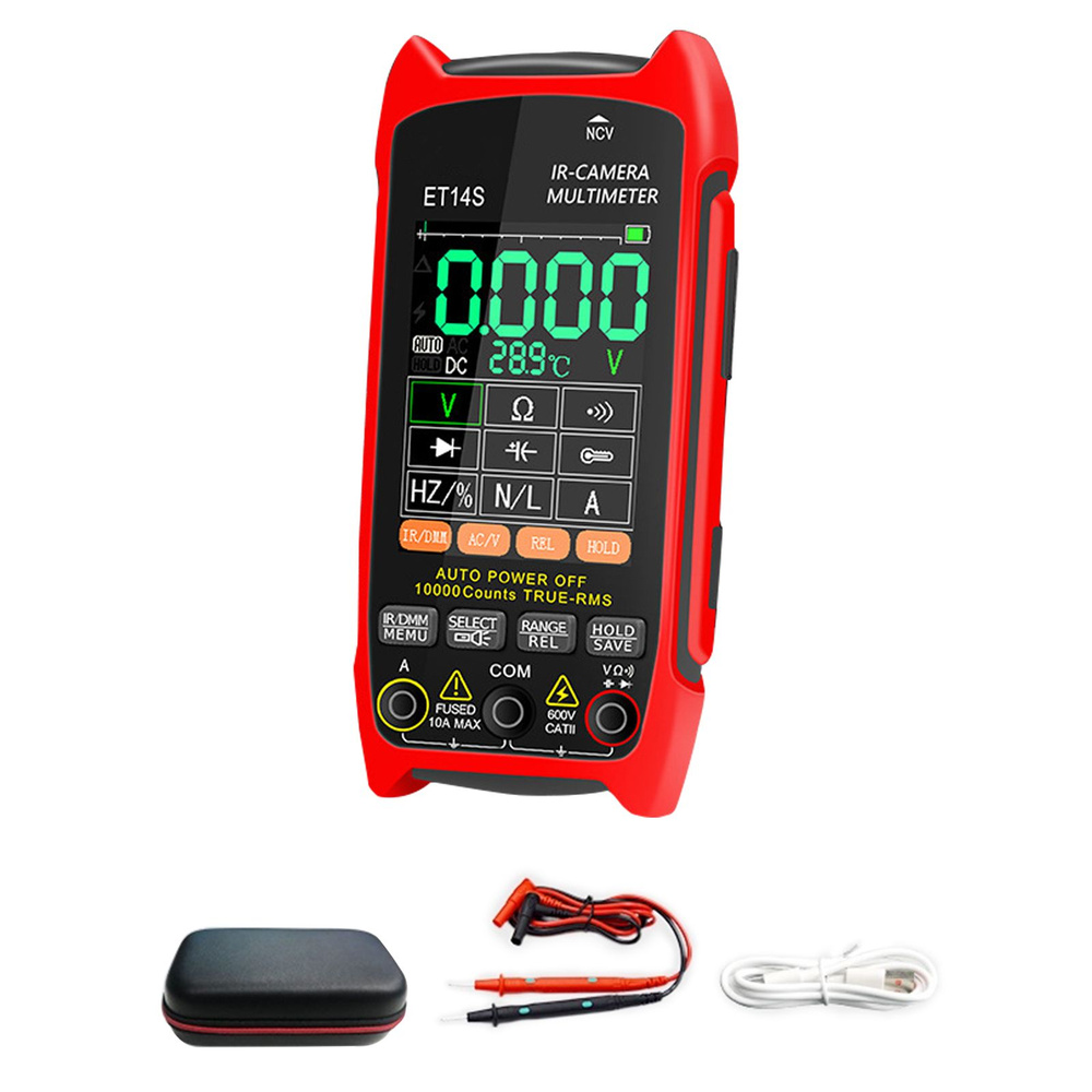 TOOLTOP ET14S – 2.8" 2-in-1 Thermal Imager & True RMS Multimeter, 240x240 IR Camera, -20°C To 550°C