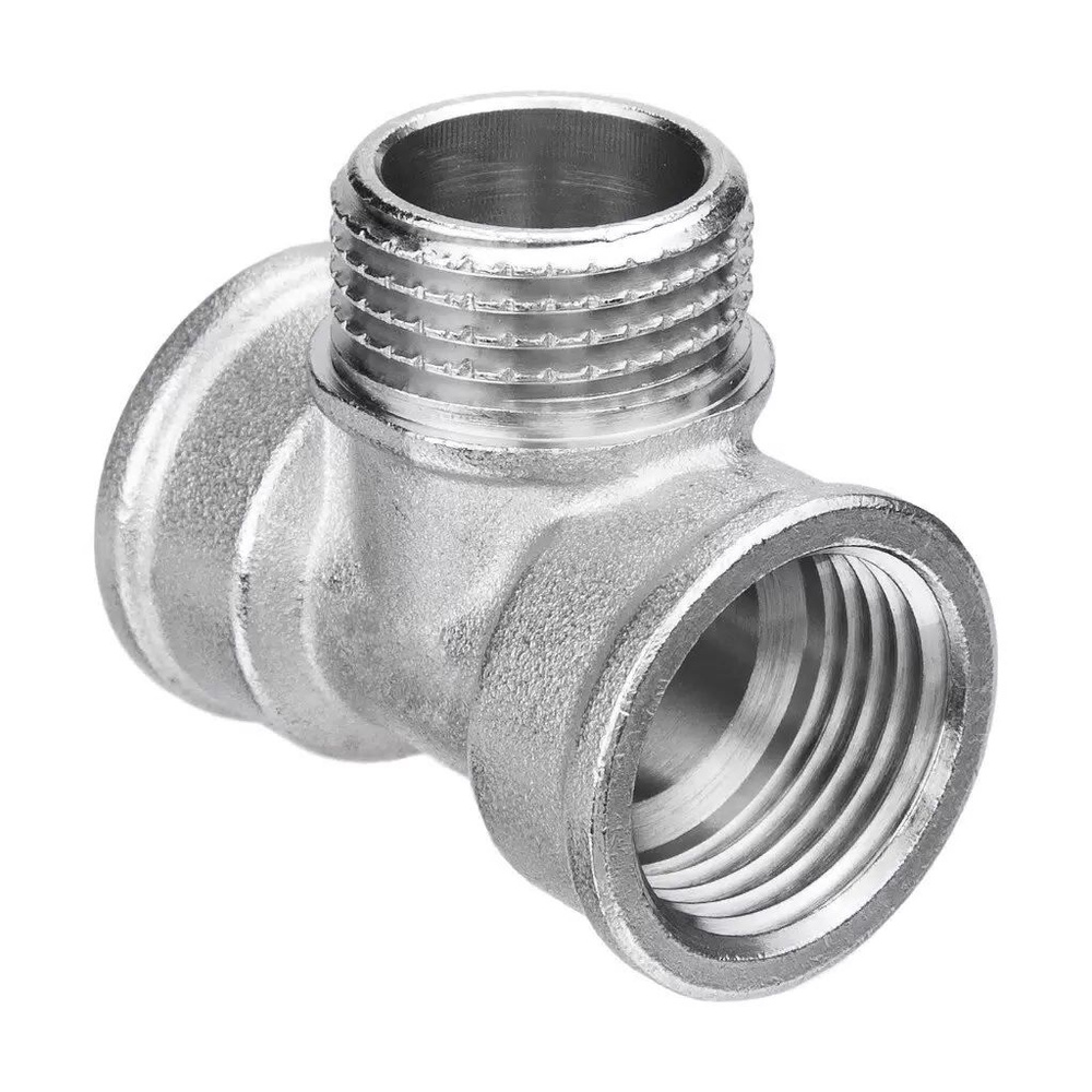 Тройник AquaLink 3/4"х1/2"х3/4", г-ш-г, латунь, никелированный #1