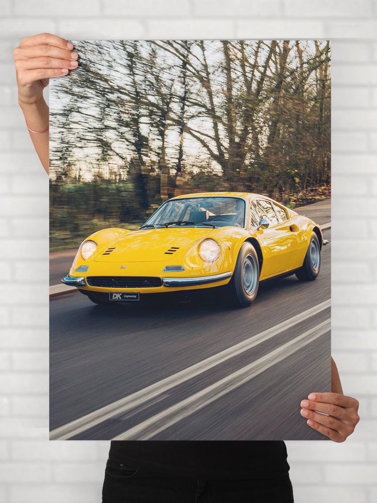 Плакат на стену для интерьера Легенды Авто (Феррари Дино 246 GT - Ferrari Dino 246 GT 2) - Постер по #1