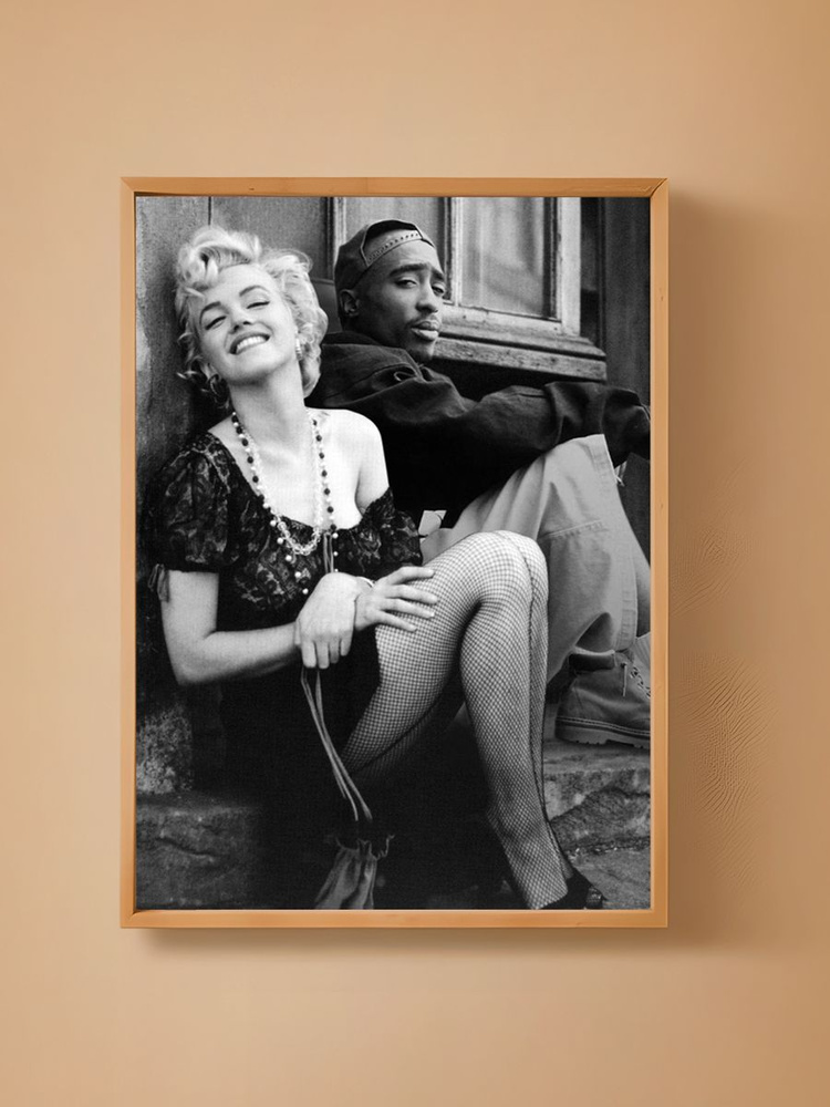 Постер, плакат на стену "Мэрилин Монро и 2 Pac" 29х42 см (A3) #1