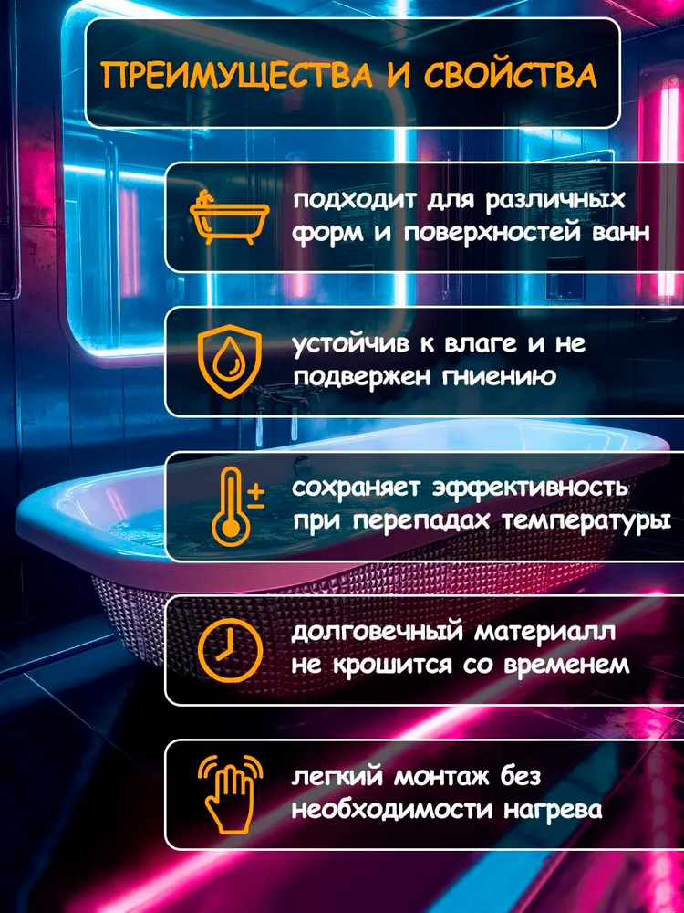 Виброизоляция для ванны и душевых кабинок (поддонов) ДОМ-Т. Шумоизоляция-виброизоляция для ванны и сантехники, вариант, фото 3