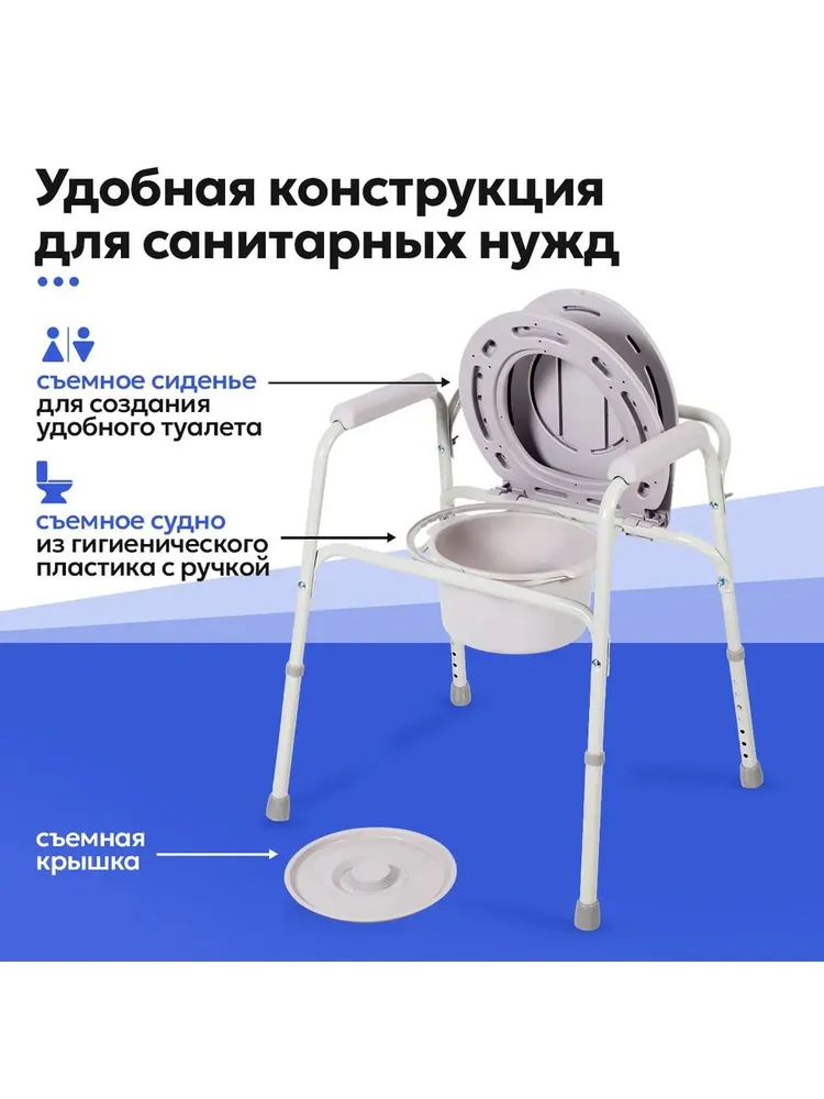 Кресло-туалет со съемными санитарным оснащением SPUTNIK CM01 (код ТСР 23-01-02), вариант, фото 3