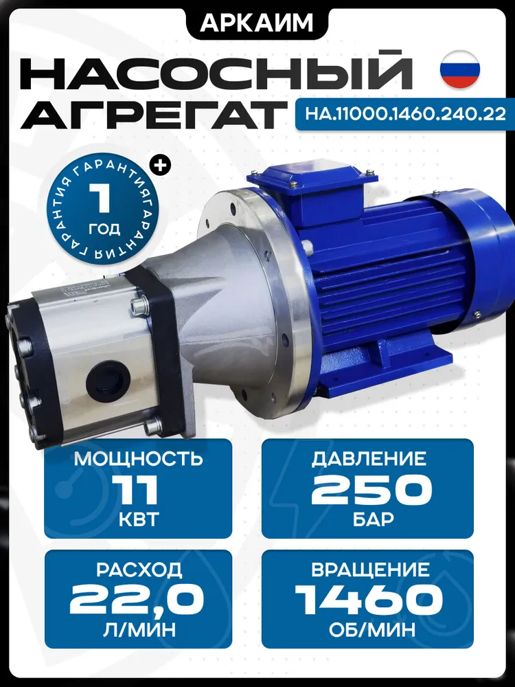 Силовой насосный агрегат, 220/380 В, 11 кВт, 250 бар, 16.5 л/мин, 22 л