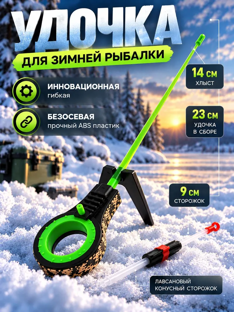Удочка для зимней рыбалки с катушкой / Зимняя удочка для блеснения балалайка, вариант