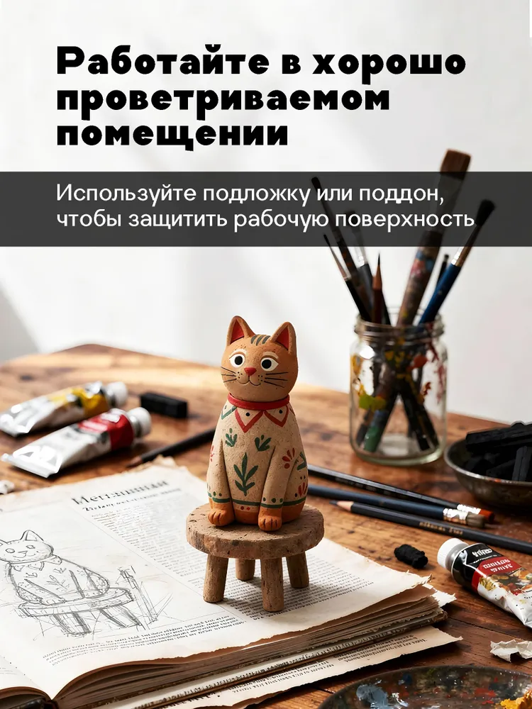 Лак для глины без обжига глянцевый 30 мл, 30 мл, фото 6