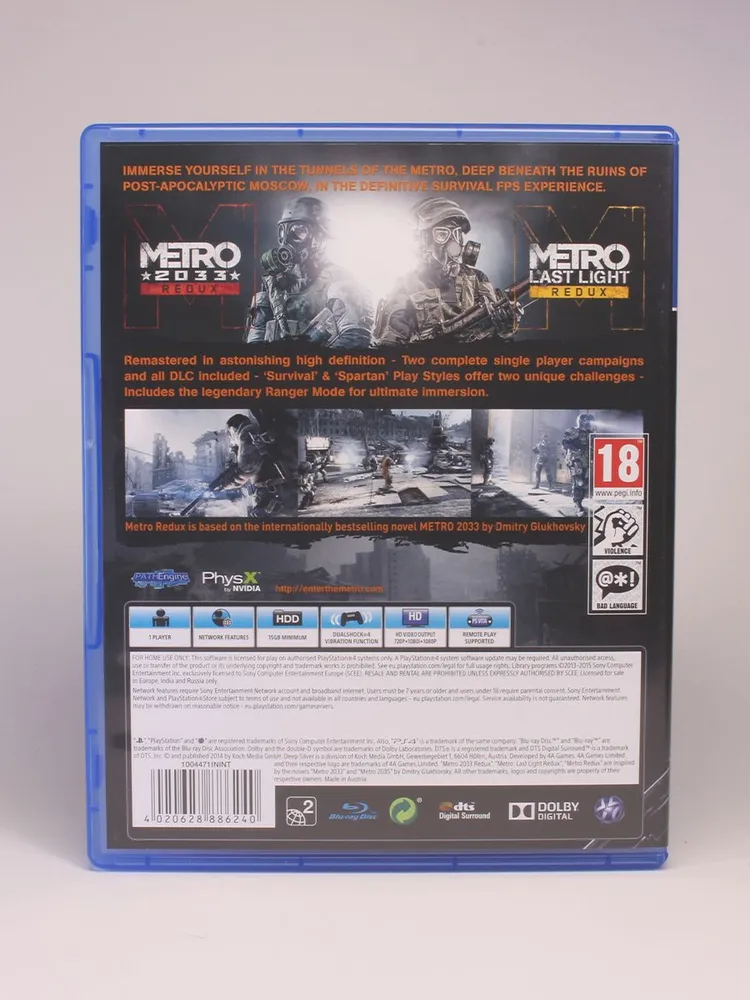 Игра Metro Redux (Метро 2033: Возвращение) для PlayStation 4 (PS4), Русская версия, Диск, вариант, фото 3