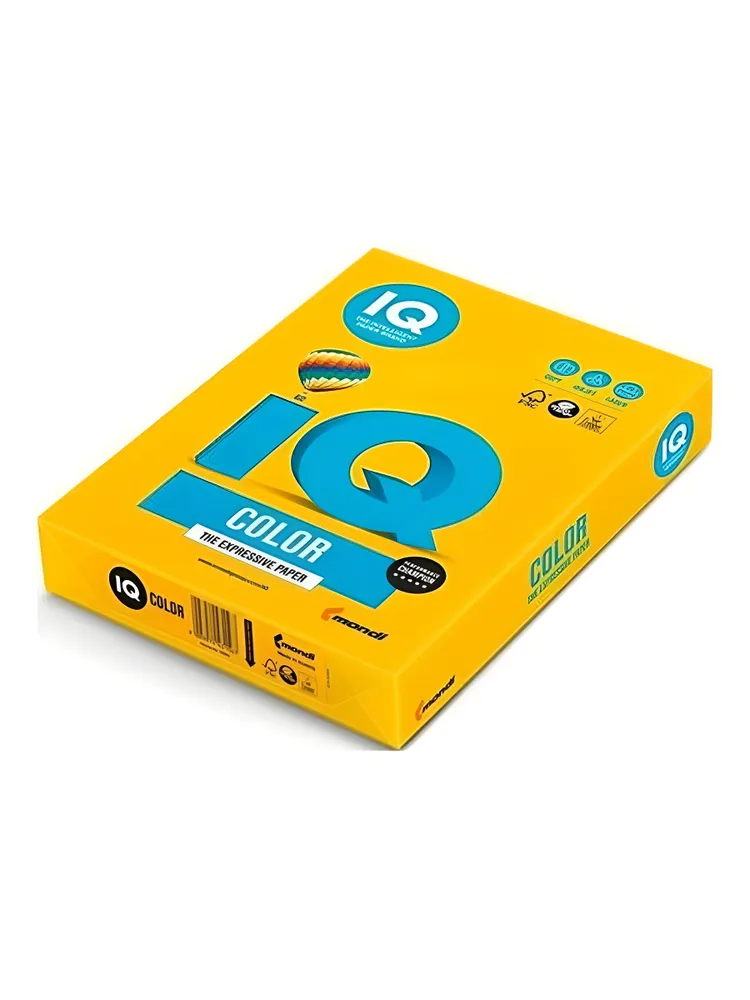 Бумага цветная IQ color, А4, 160 г/м2, 250 л., горчичный, интенсив IG50, 160 г, 250 л, фото 2