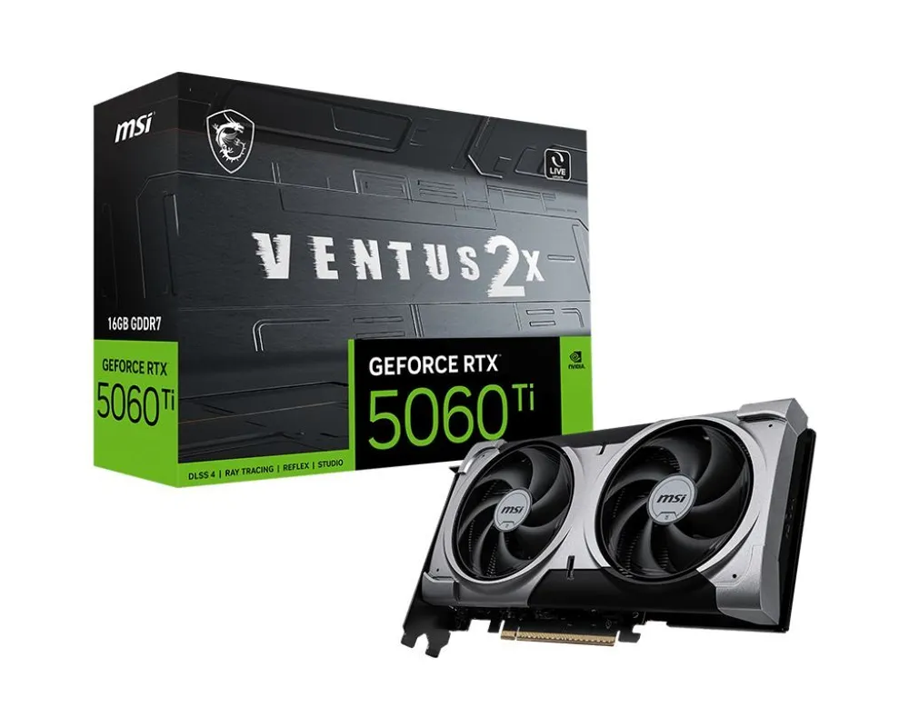 MSI Видеокарта GeForce RTX 5060 Ti 16 ГБ (RTX 5060 Ti 16G VENTUS 2X PLUS)