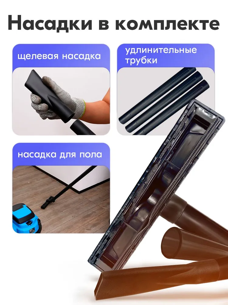Строительный пылесос аккумуляторный DEKO, 20В, 15л, АКБ 4.0Ач DKVC20FU-LiDR, 15 л, фото 5