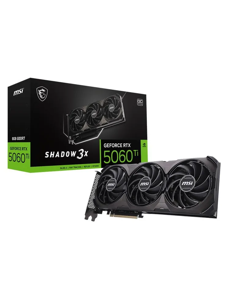 MSI Видеокарта GeForce RTX 5060 Ti 8 ГБ (RTX 5060 Ti 8G SHADOW 3X OC CLASSIC)