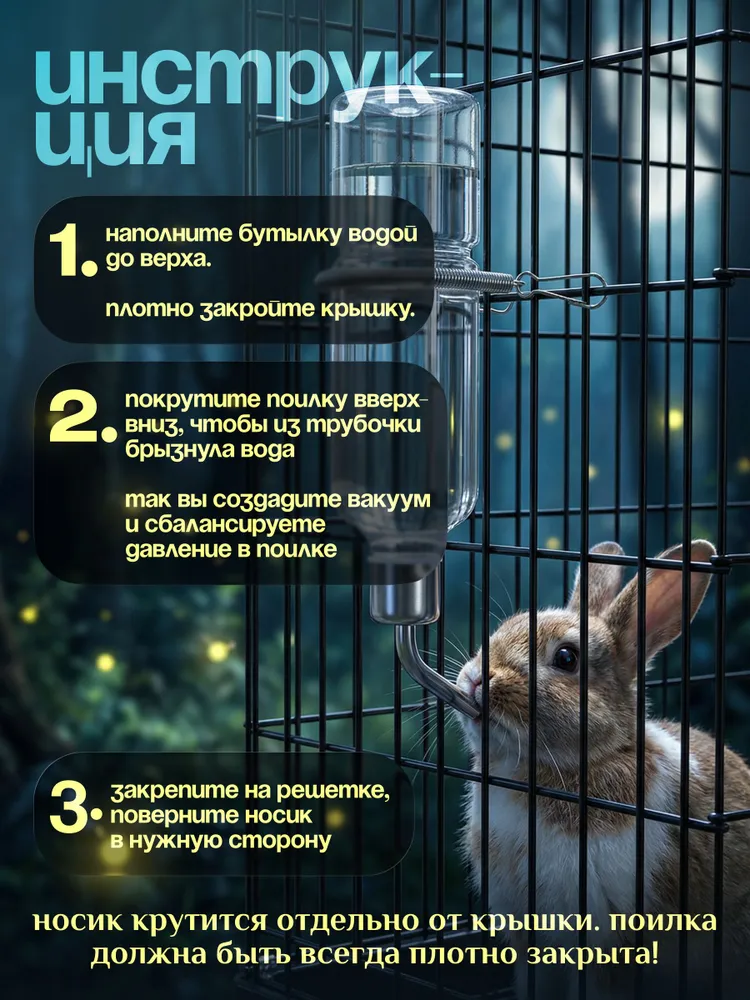 Поилка для грызунов, автопоилка, вариант, фото 4