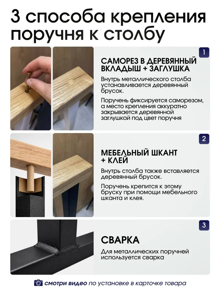 Столб черный металлический опорный для ограждения лестниц, террас, балконов., черный, фото 4