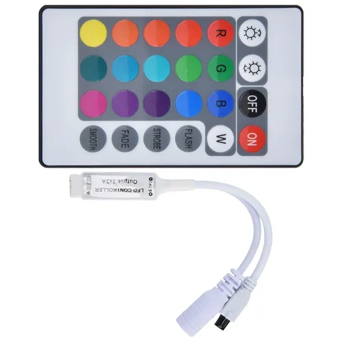 Пульт ДУ ИК 24 клавиши, для светодиодной ленты и монохромных ламп, беспроводной контроллер RGB света