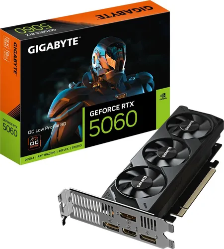 Gigabyte Видеокарта GeForce RTX 5060 Gigabyte PCI-E 5.0 NVIDIA GeForce RTX 5060 8Gb 8 ГБ (GV-N5060OC-8GL 1.0), LHR
