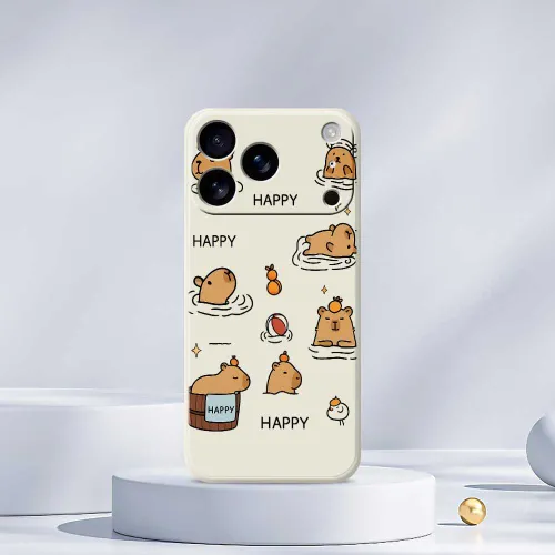 Мягкая оболочка из ТПУ в стиле веселого капибары - защищает телефон от царапин и подходит для iPhone