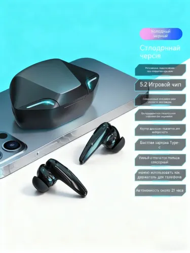 Наушники беспроводные, черный матовый