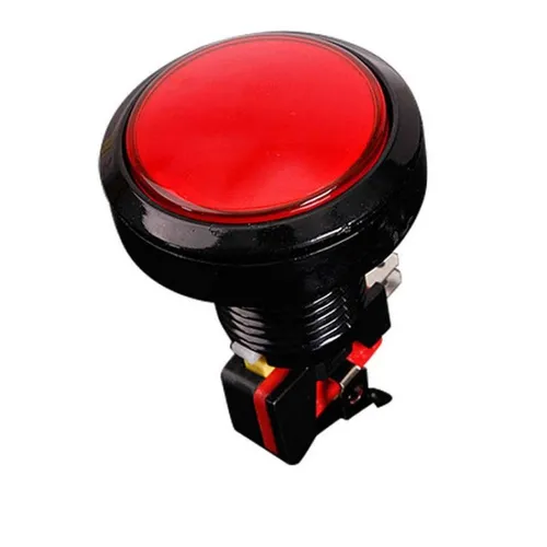 Кнопка без фиксации с подсветкой 45мм, 12В, красная