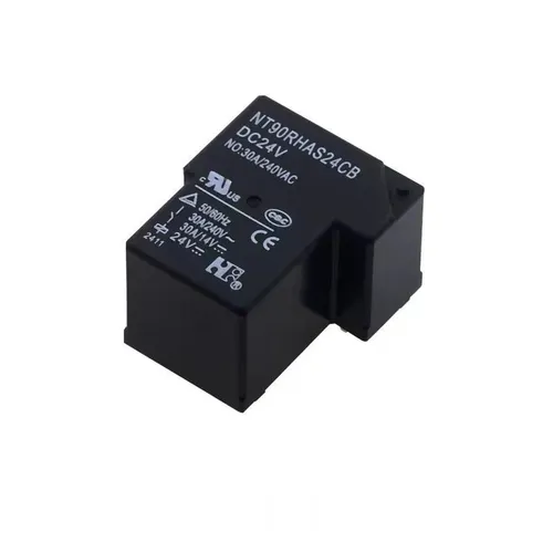 Реле электромагнитное NT90RHAS24CB, 12 В пост. тока, 30 А, 4 вывода, один замыкающий контакт (NO)