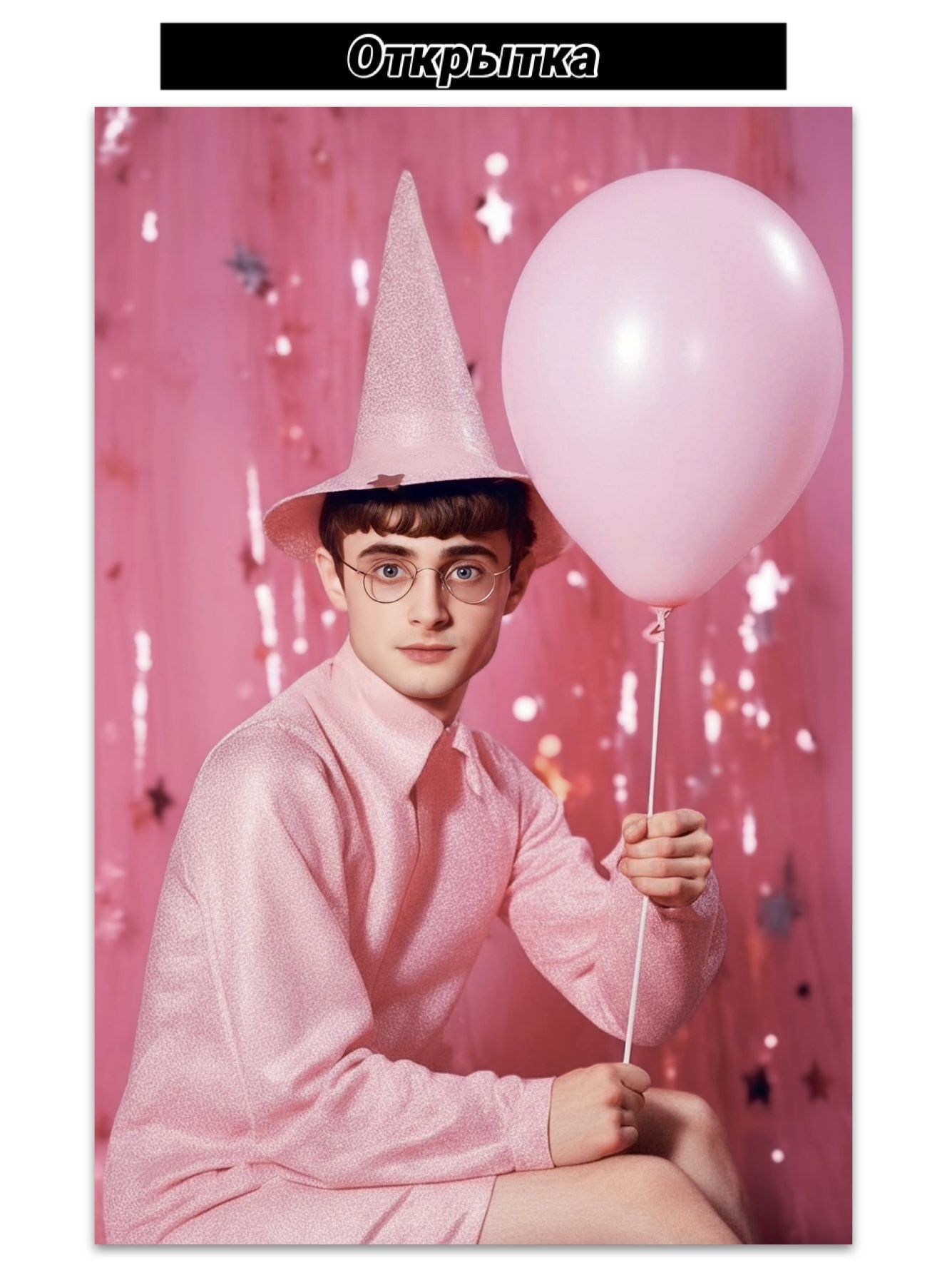 ОткрыткасДнёмРождения.РозовыйГарриПоттер.HappyBirthday!