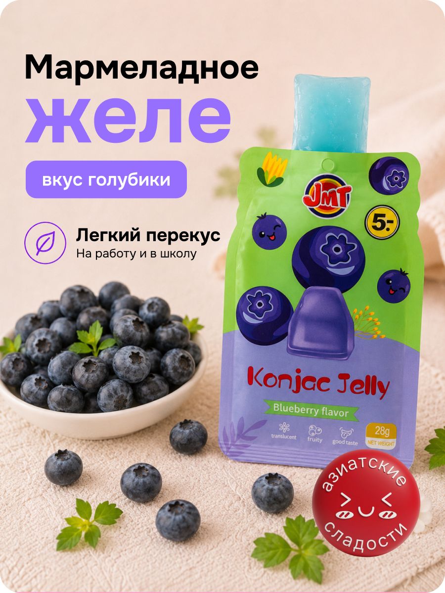 Мармеладное желе. Желейная конфета. Вкус голубика