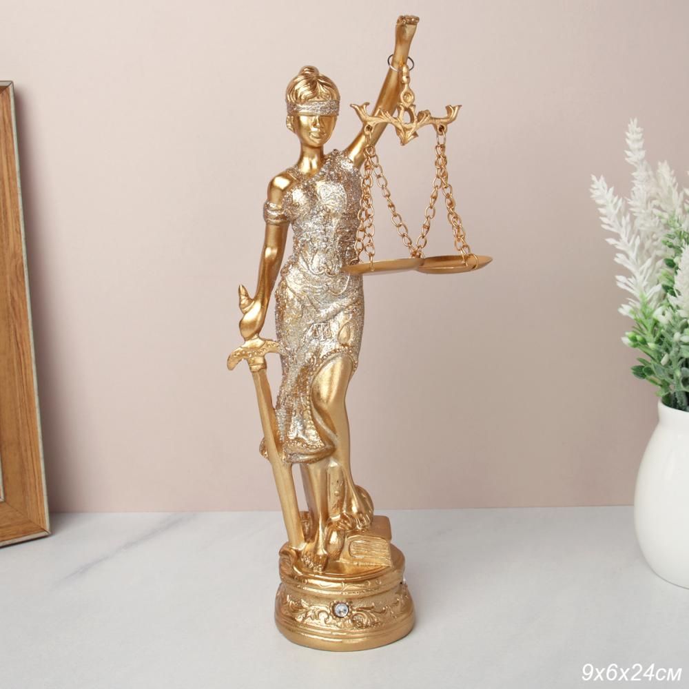 Статуэтка Фемида, полистоун, 9 х 6 х 24 см Статуэтка Фемида, полистоун, 9 х 6 х 24 см