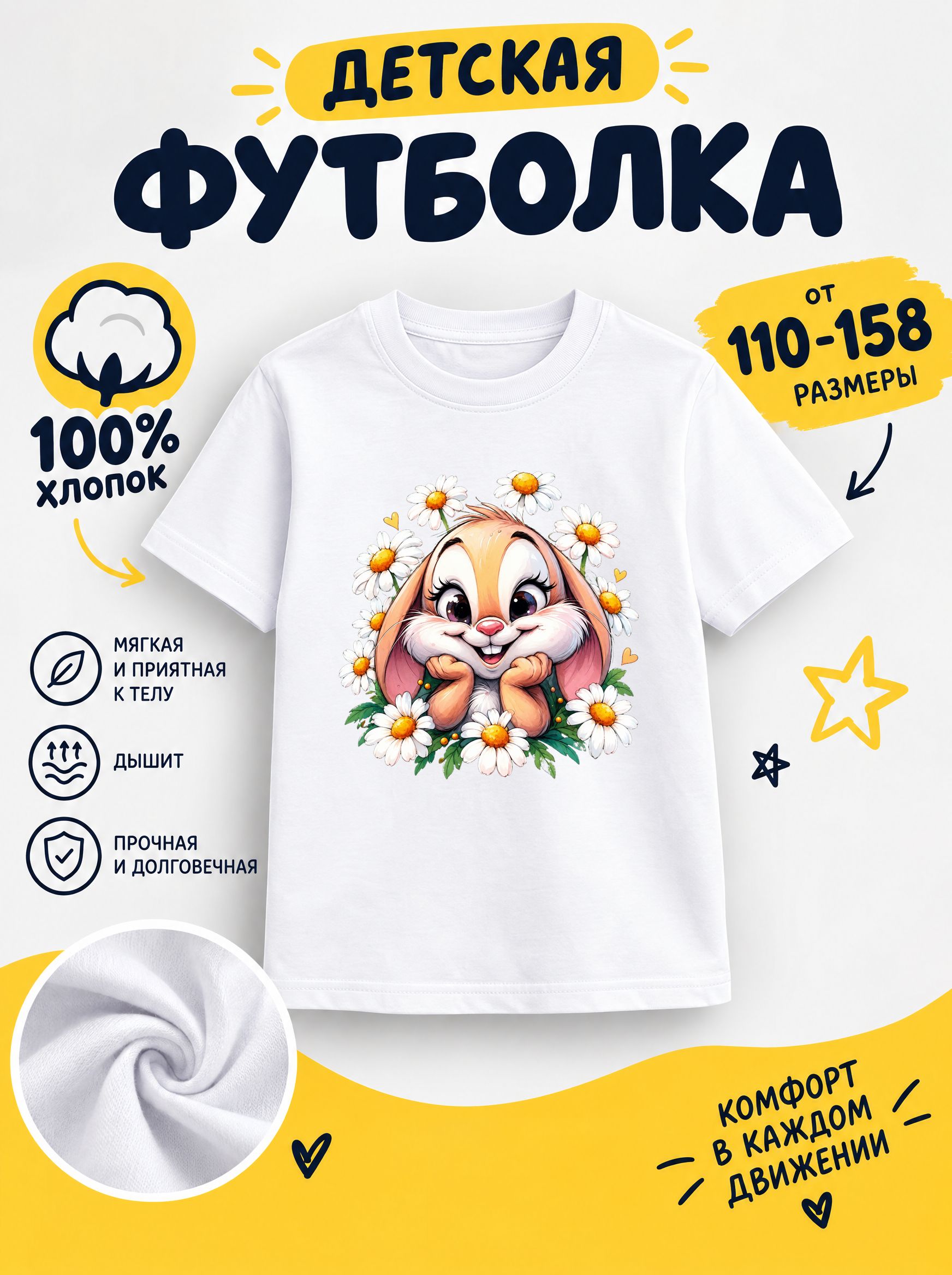 Футболка детская для девочек