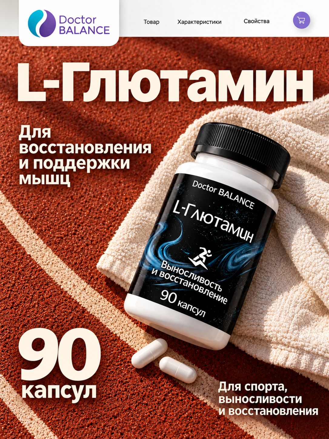 Аминокислотный комплекс с L-глютамином Doctor Balance 90 капсул