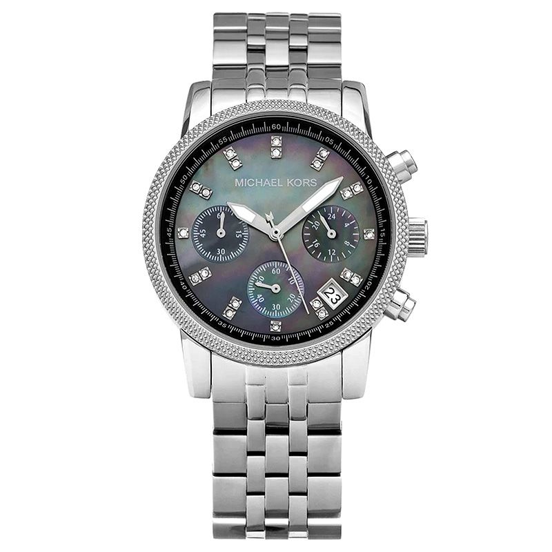 Часы наручные Michael Kors со стразами женские серебро с черным ...