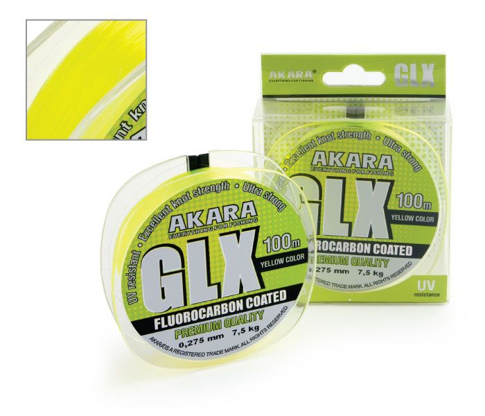 Леска akara glx premium yellow 100 м 0,35 желтая,(набор из 1 шт)