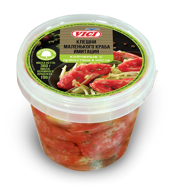 Клешникрабаимитациякопченыеспряностямивмасле360г,VICI