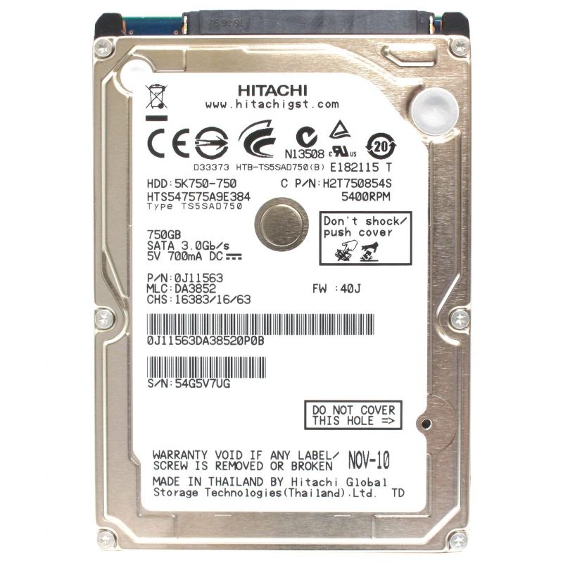 Жесткий диск Hitachi HTS547575A9E384 750Gb 5400 SATAII 2,5
