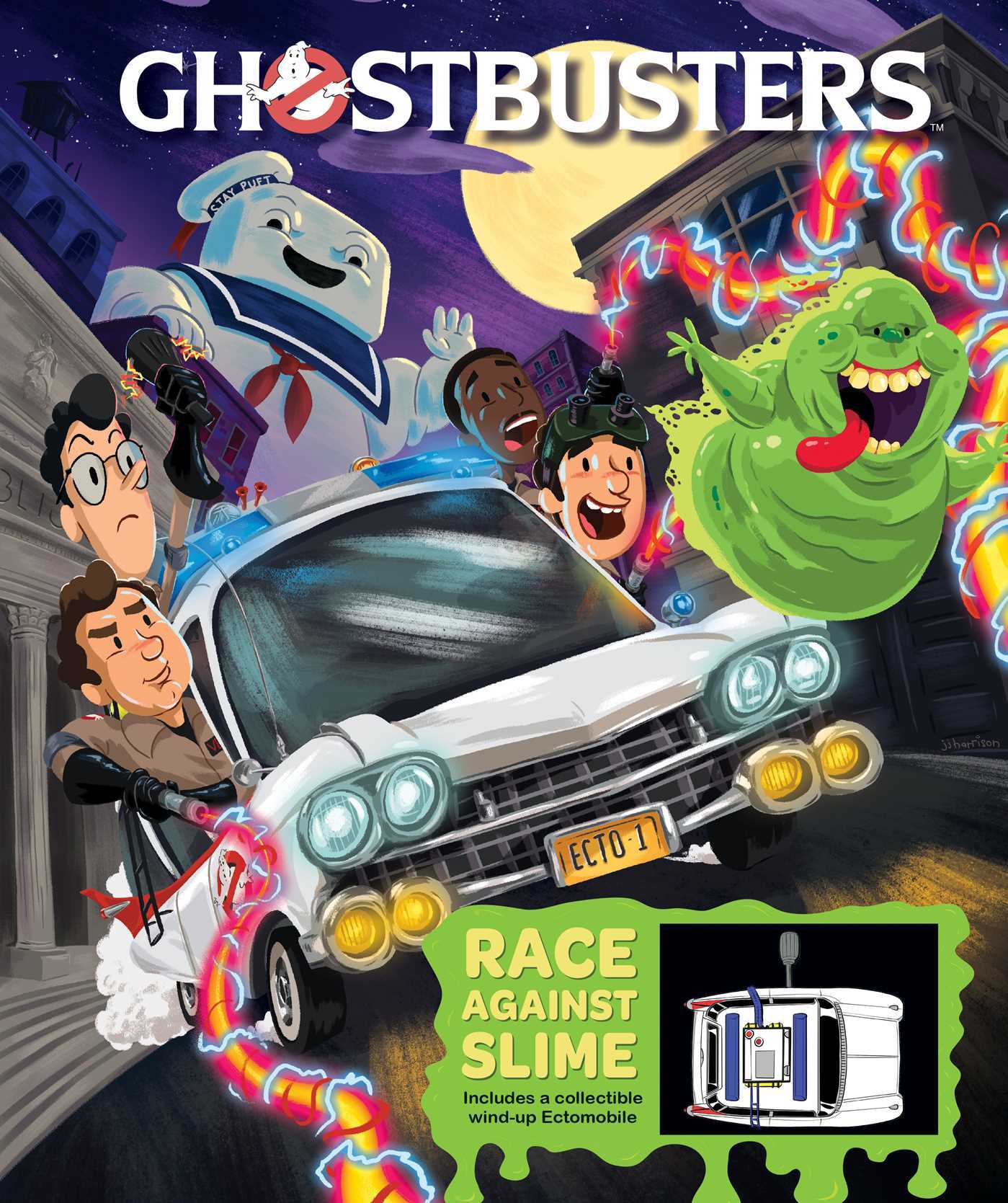 Ghostbusters / Охотники за привидениями коллекционная Интерактивная Книга с Миниатюрной моделью - Эктомобилем - Гонка по Слизи