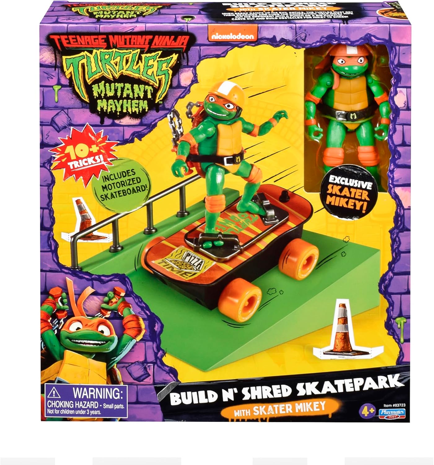 Teenage Mutant Ninja Turtles / Черепашки-ниндзя Фигурка Микеланджело с моторизованным скейтбордом и рампой (Mutant Mayhem, эксклюзив)