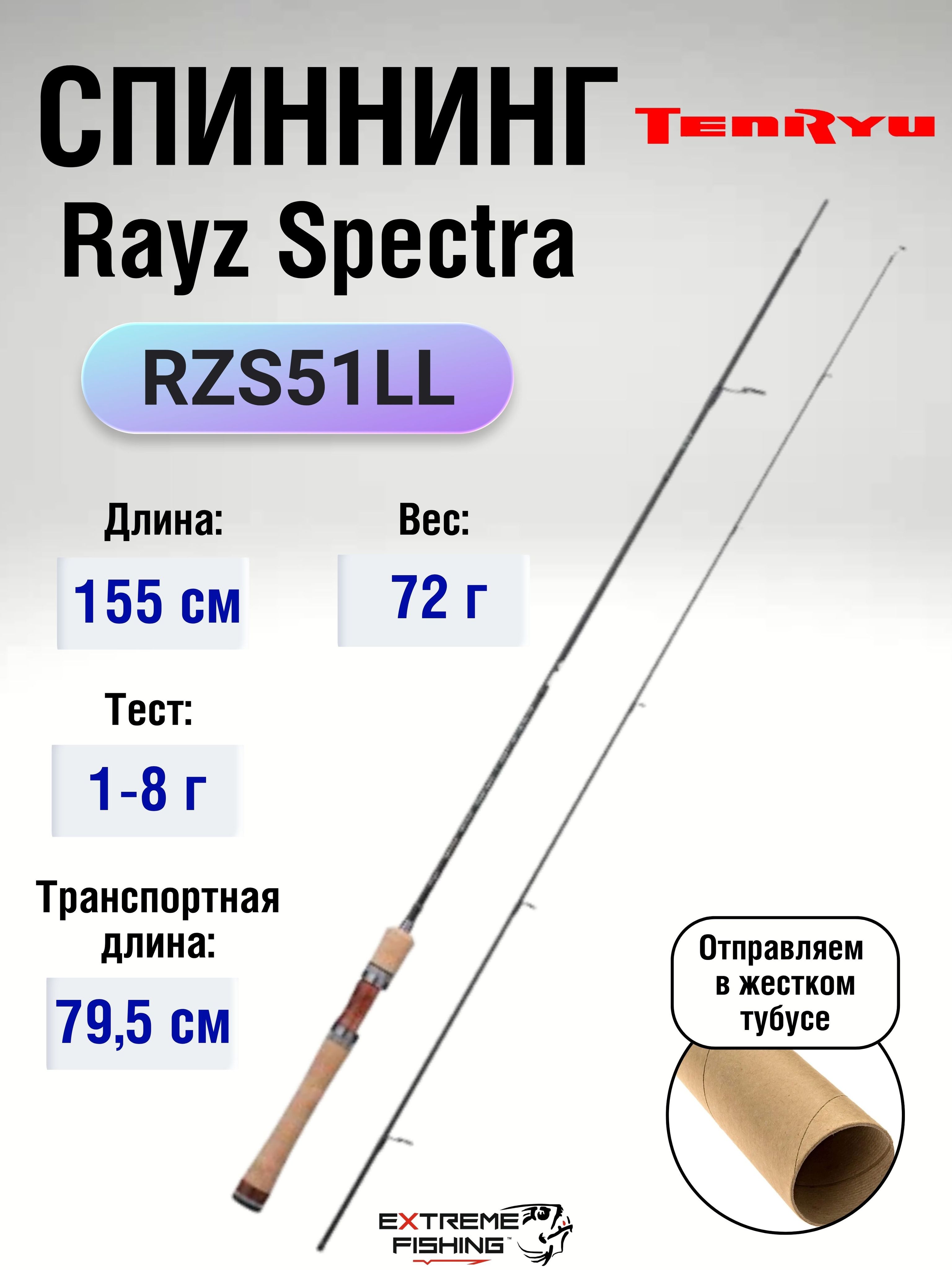 Спиннинг Tenryu Rayz Spectra секций 2, от 1 гр до 8 купить c