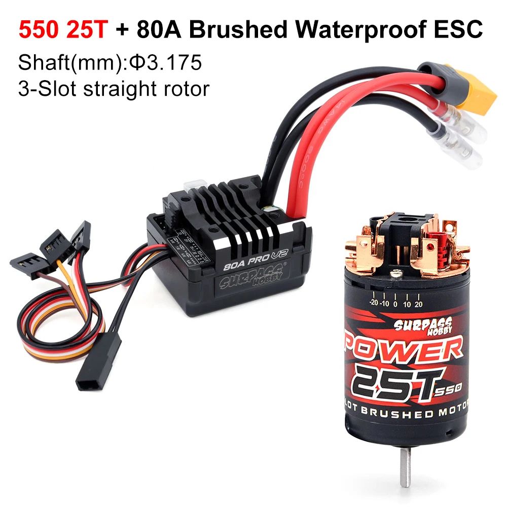Surpass Hobby 550 25T Brushed Motor + 80A ESC
