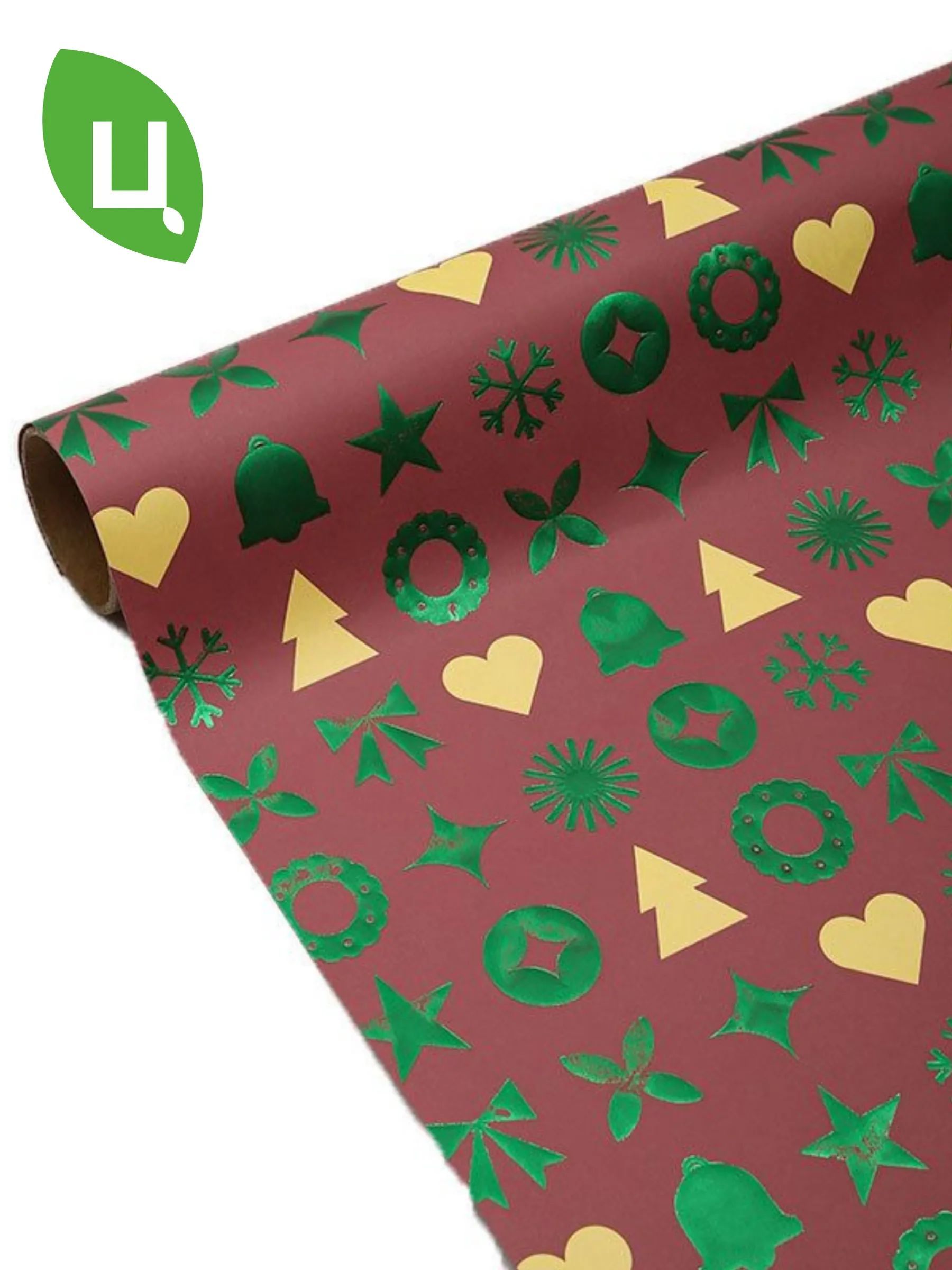 Упаковочная бумага НГ ХО-ХО в уп/15 штук Красный 38*50CM P.SDDLD012 Китай