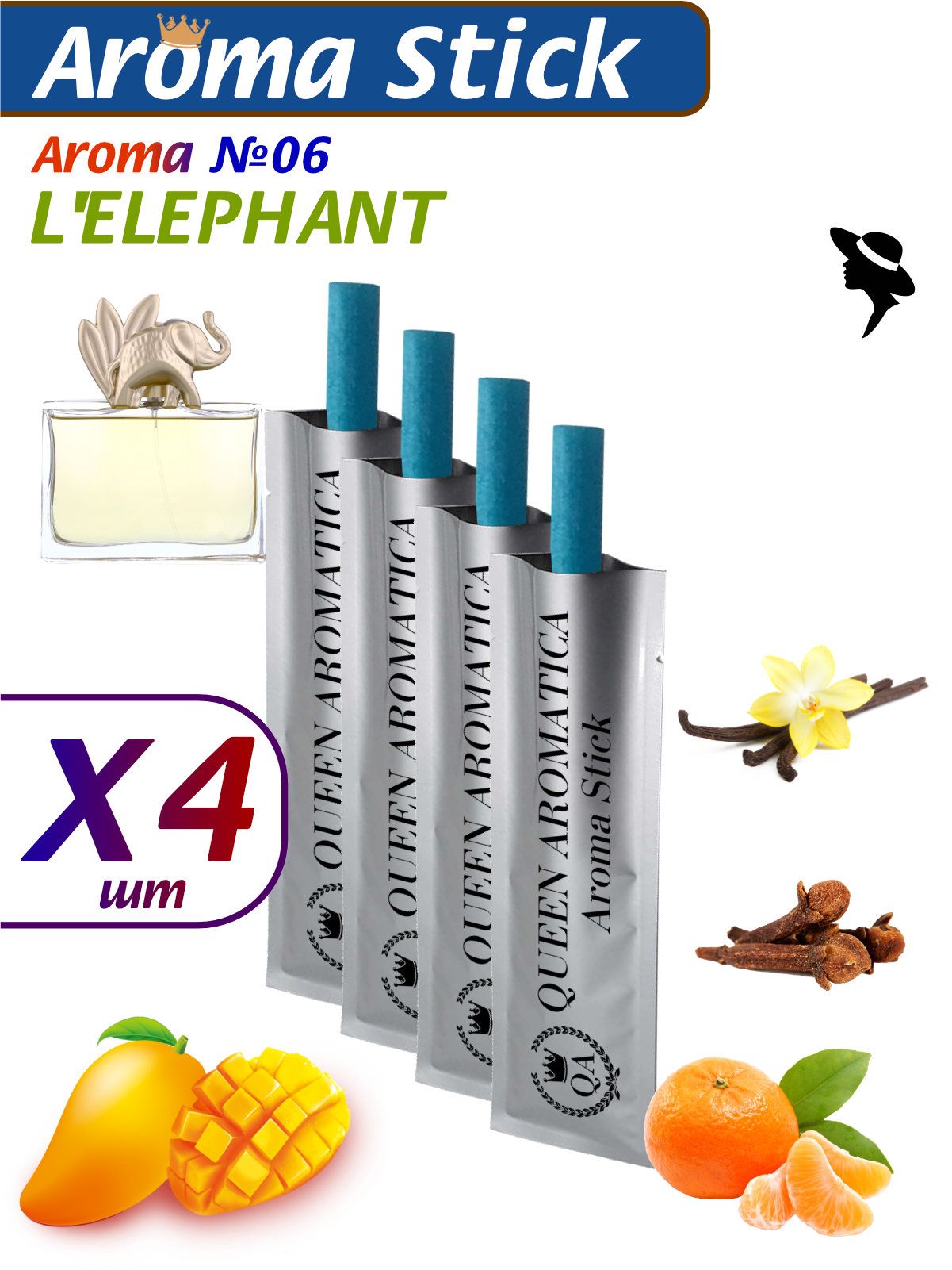 QueenAromaticaАроматизаторавтомобильный-Сменныеаромастики-LElephantS-06