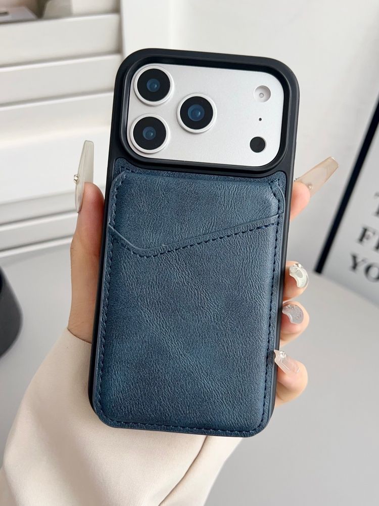智能手机壳 用于 Apple iPhone 17, 人造皮革, 蓝色