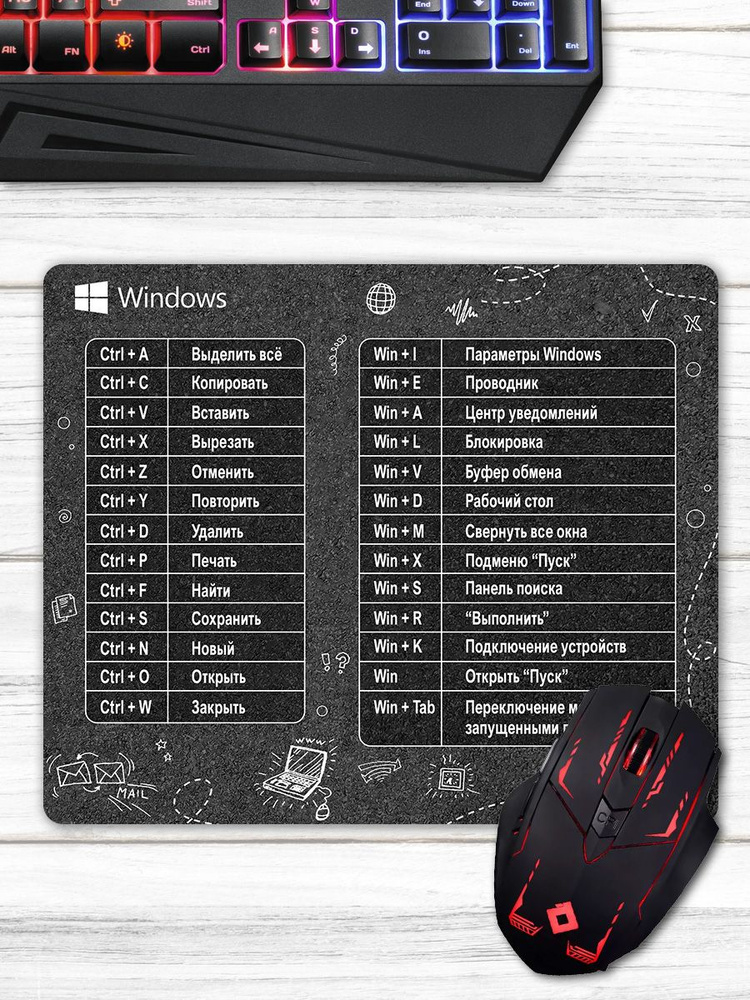 Компьютерный коврик для мышки игровой маленький с принтом и рисунком ...