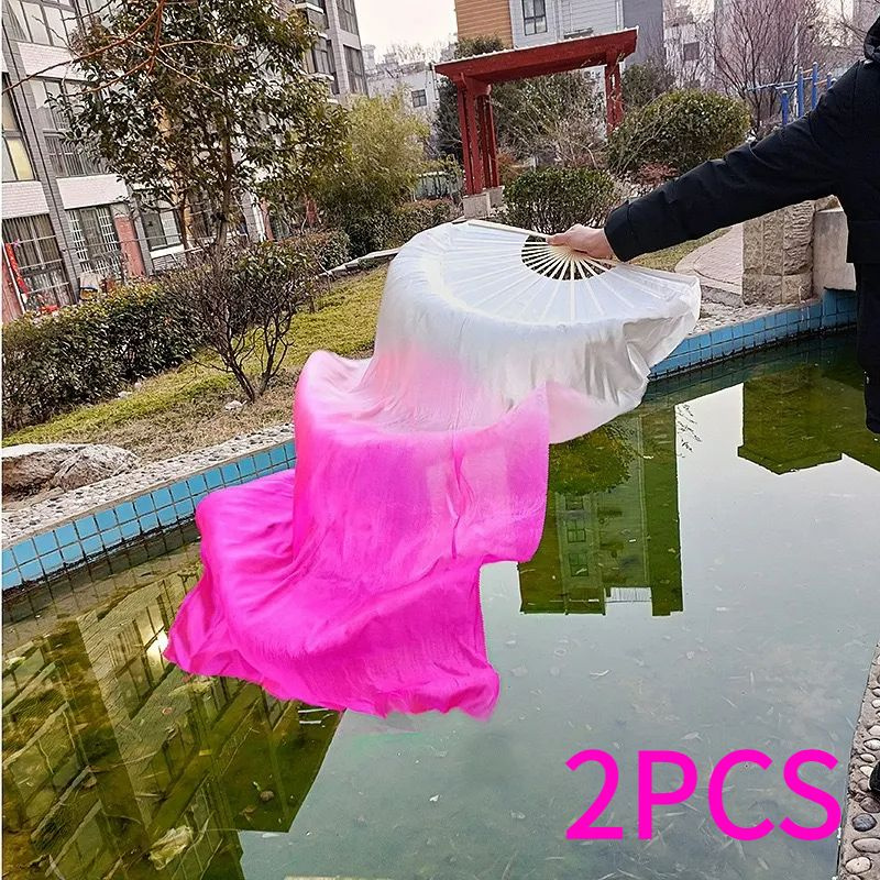 Вейлы для танцев шелковые - 2 шт, для правой и левой руки,Длинный ...