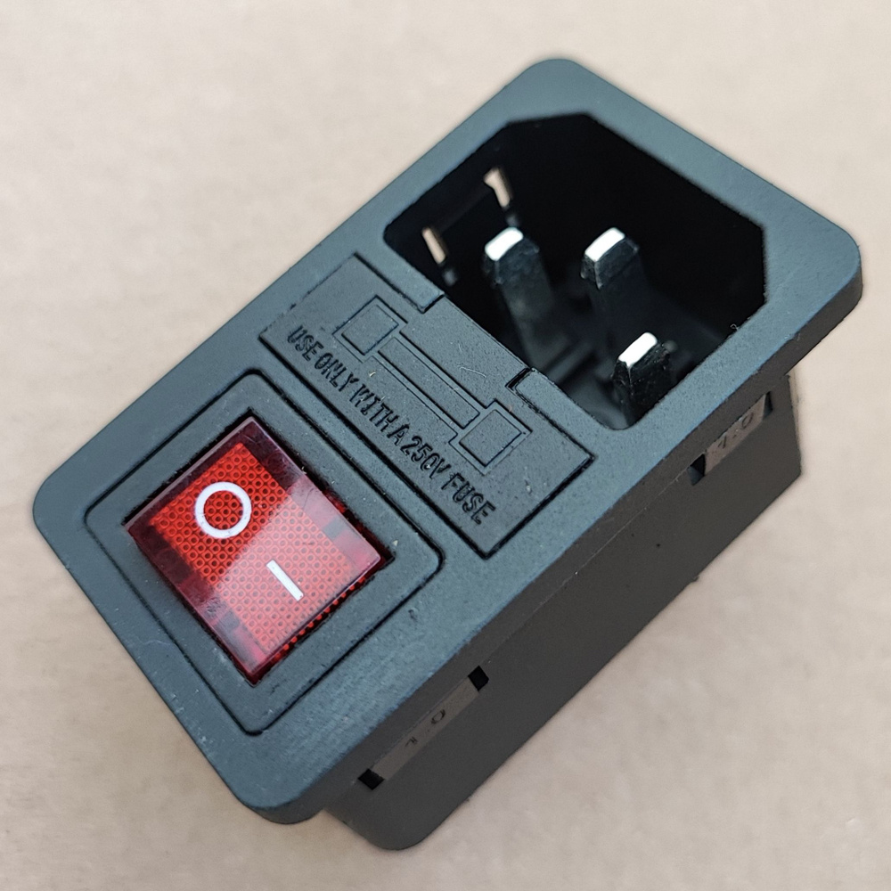 50 шт. Разъём питания 220В AC-013 (AC-01) IEC320 C-14 с переключателем ...