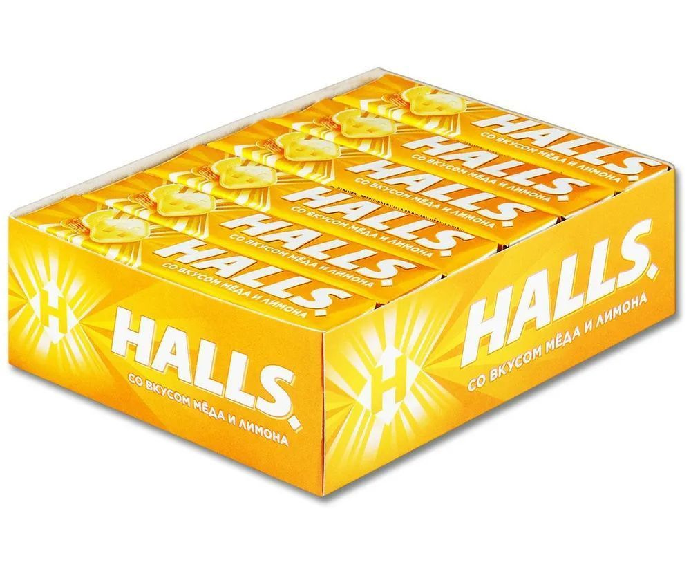 Леденцы Halls, мед и лимон, 12 шт по 25 гр #1