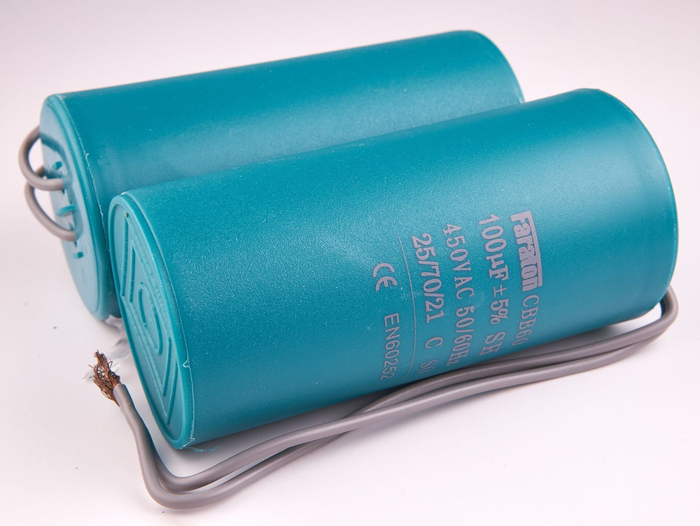 Пусковой конденсатор 100мкф 450VAC 5% (60Х120) 50-60 CBB60-K гибк.выв ...