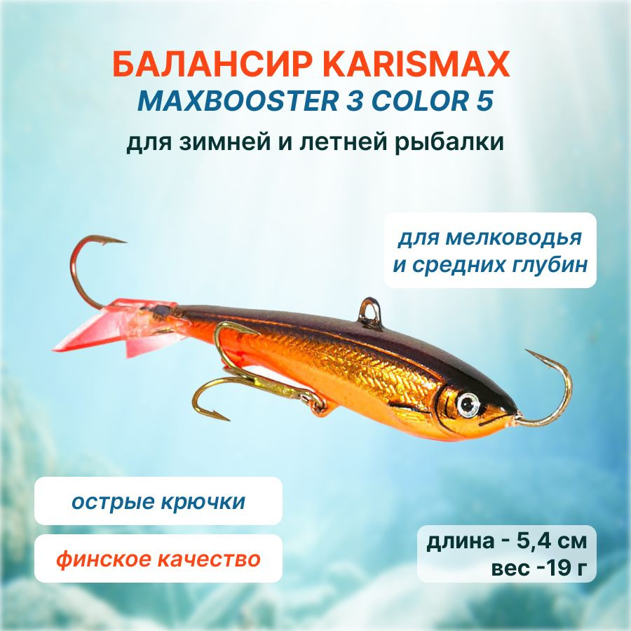 Балансир для зимней и летней рыбалки облегченный KARISMAX MAXBOOSTER 3 COLOR 5 на судака, щуку, окуня #1