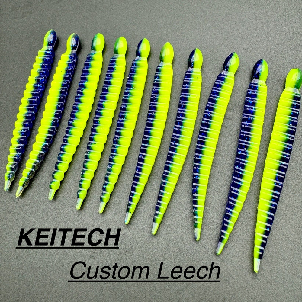 Силиконовая приманка KEITECH Custom Leech 8 см (упаковка - 10 шт) на окунь, щуку, судак  #1