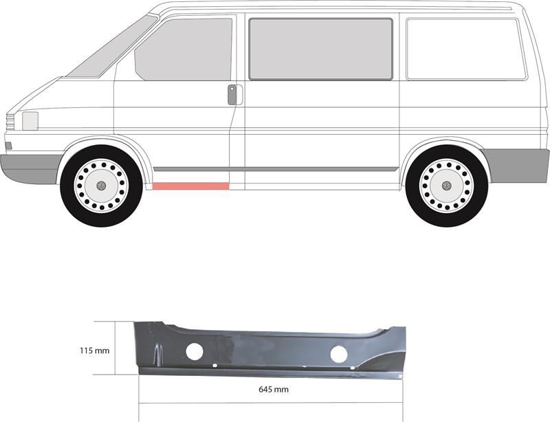 Порог внутренний левый Фольксваген Транспортер Т4 1990-2003 внутренний левый порог Volkswagen Transporter #1